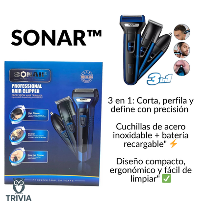 SONAR™ Máquina de Cortar Cabello 3 en 1